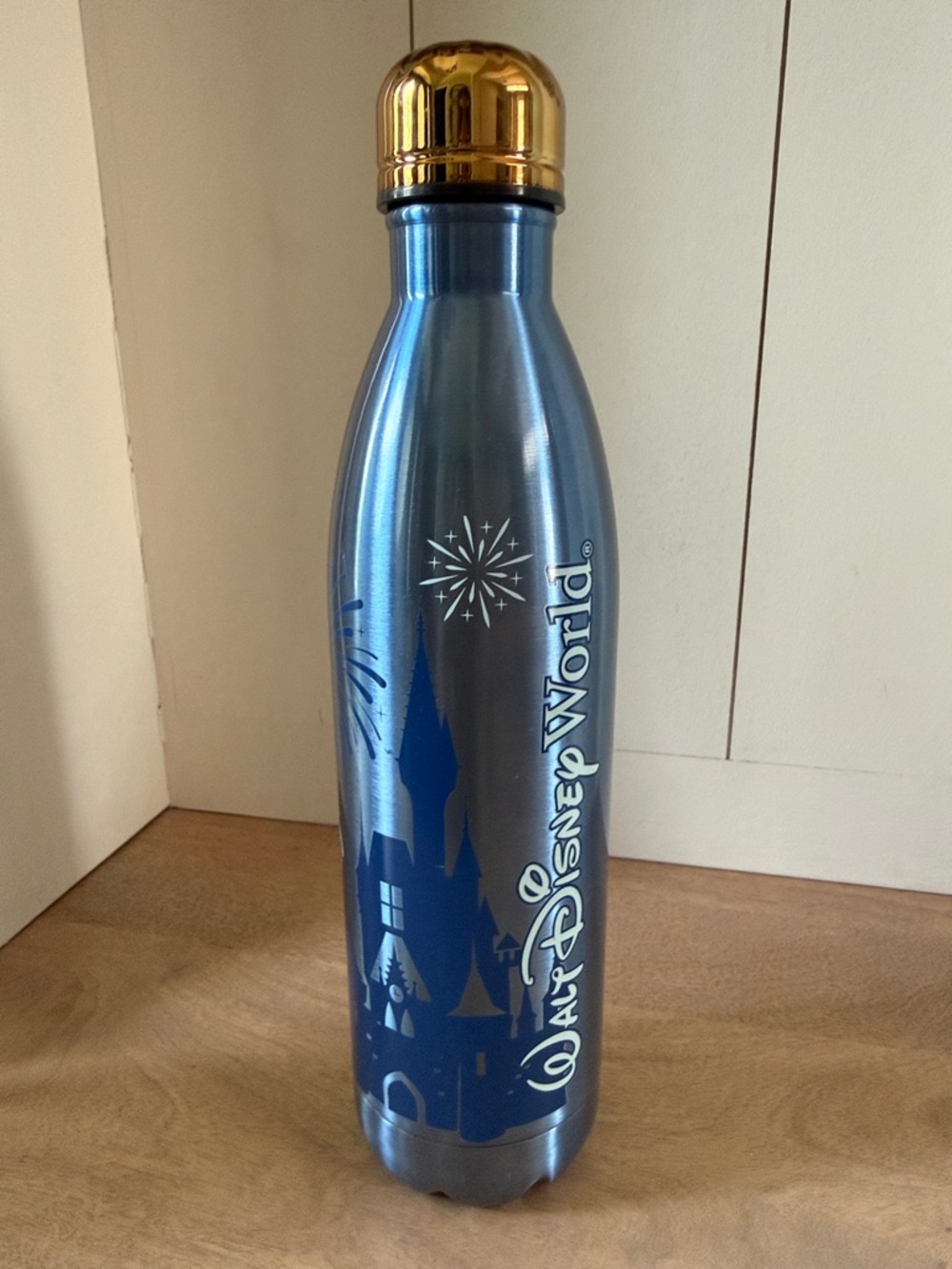VGUC Disney Blue and Gold Castle Insulated Bottle 750 ML